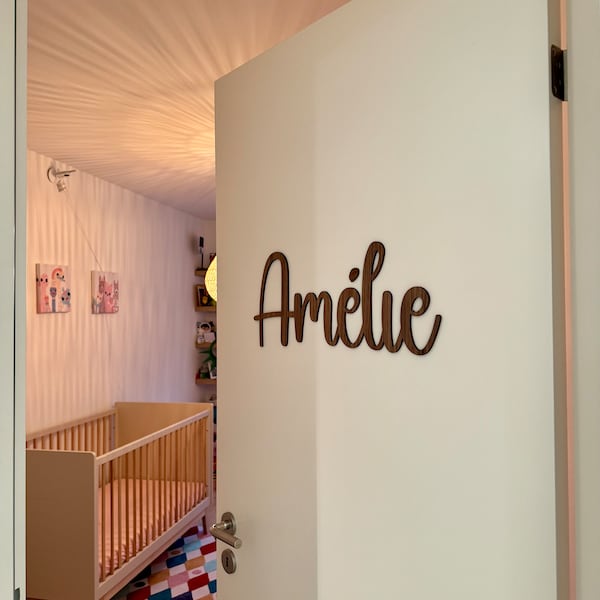 Porte-nom personnalisé Porte-nom en bois pour enfants Décoration murale Lettres en bois Bébé Anniversaire Chambre d'enfant Chambre d'enfant