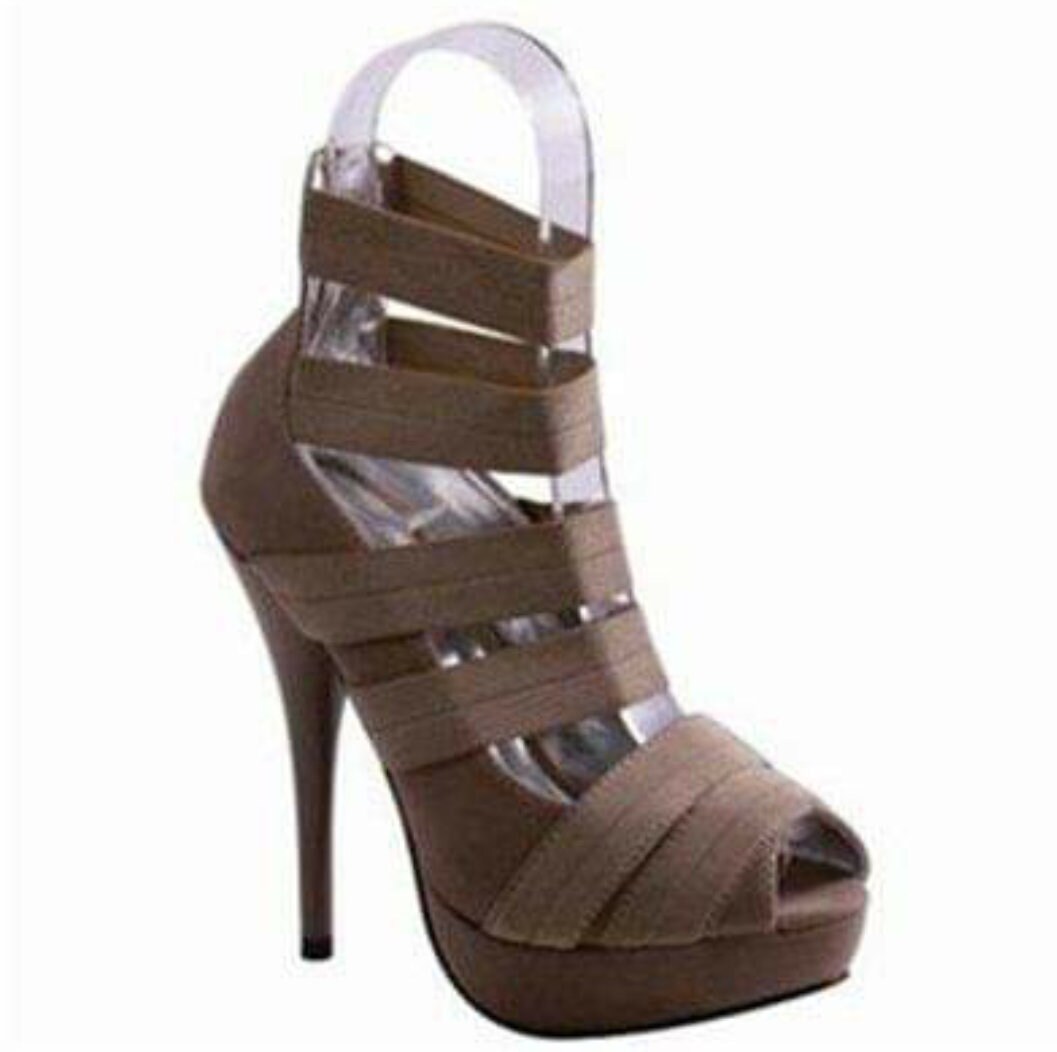 Beige Strappy Platform Sandals | Etsy