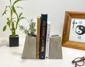 Concrete Bookends, Vase, Book Storage, Multi-Purpose Container