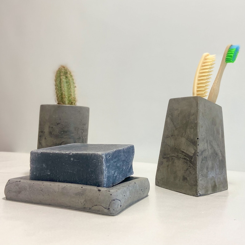 Concrete Bookends Vase Book Storage Multipurpose Container Etsy