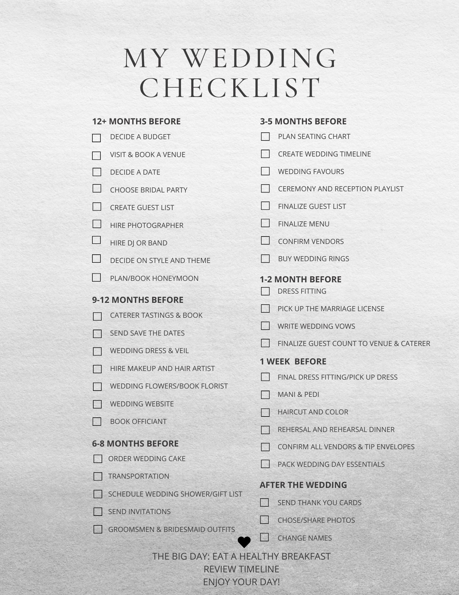 Checkliste Neutral Hochzeit Checkliste Printable, Minimal Neutral Timeline (Digitaler ...