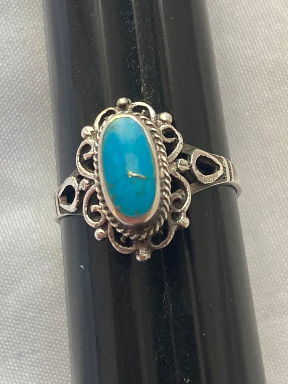 Vintage Sterling Silver and Blue Turquoise Ring