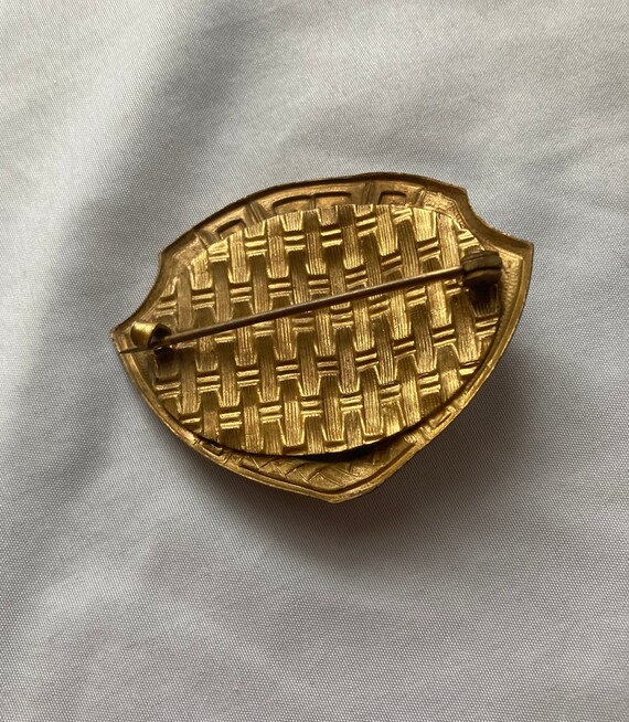 Antique C-Clasp Brass Sash Brooch Pin - image 3