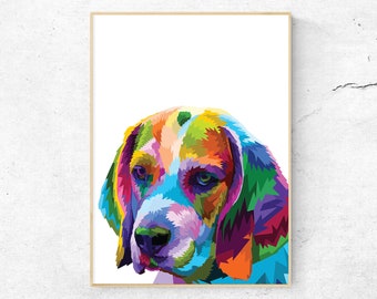 Beagle Print, Beagle Photo, Dog Poster, Dog Print, Beagle Wall Decor, Printable Wall Art, Beagle Artwork, Colorful Wall Art, Pet Lover Gift