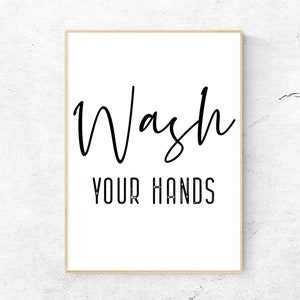 Bathroom Sign, Wash Your Hands, Bathroom Prints, Bathroom Wall Art, Bathroom Wall Decor, Kids Bathroom, Bathroom Rules, Restroom Wall Art