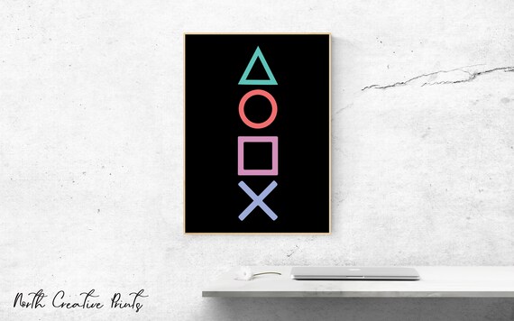 PlayStation Print, Playstation Wall Art, Gaming Room Decor, Boys Room Decor, Boys Room Wall Art, Boys Room Prints, Play Station Print