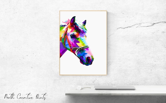 Colorful Horse Art Print: Modern Wall Decor (Digital Download)