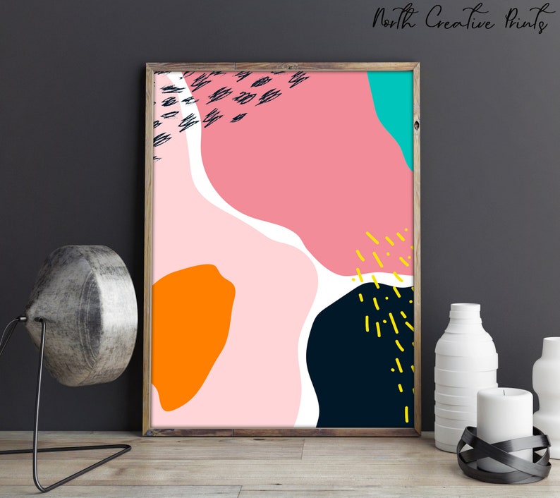 Colorful Wall Art Print Instant Download Modern Wall Art Etsy