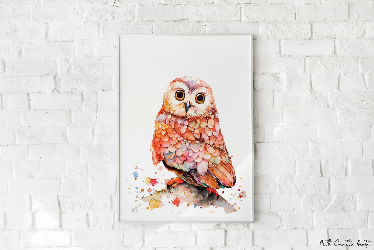 Owl Print Rainbow Owl Watercolor Painting Print Wall Art Wall Etsy