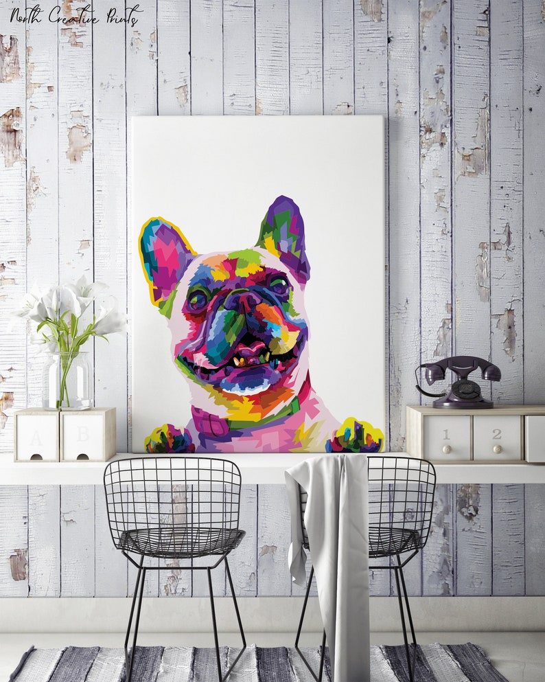 French Bulldog Pop Art Color Printable Wall Art Watercolor Etsy