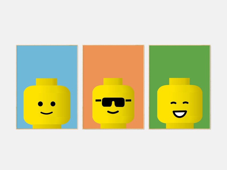 Lego Lego Prints Lego Posters Lego Decor Kids Room Decor Etsy