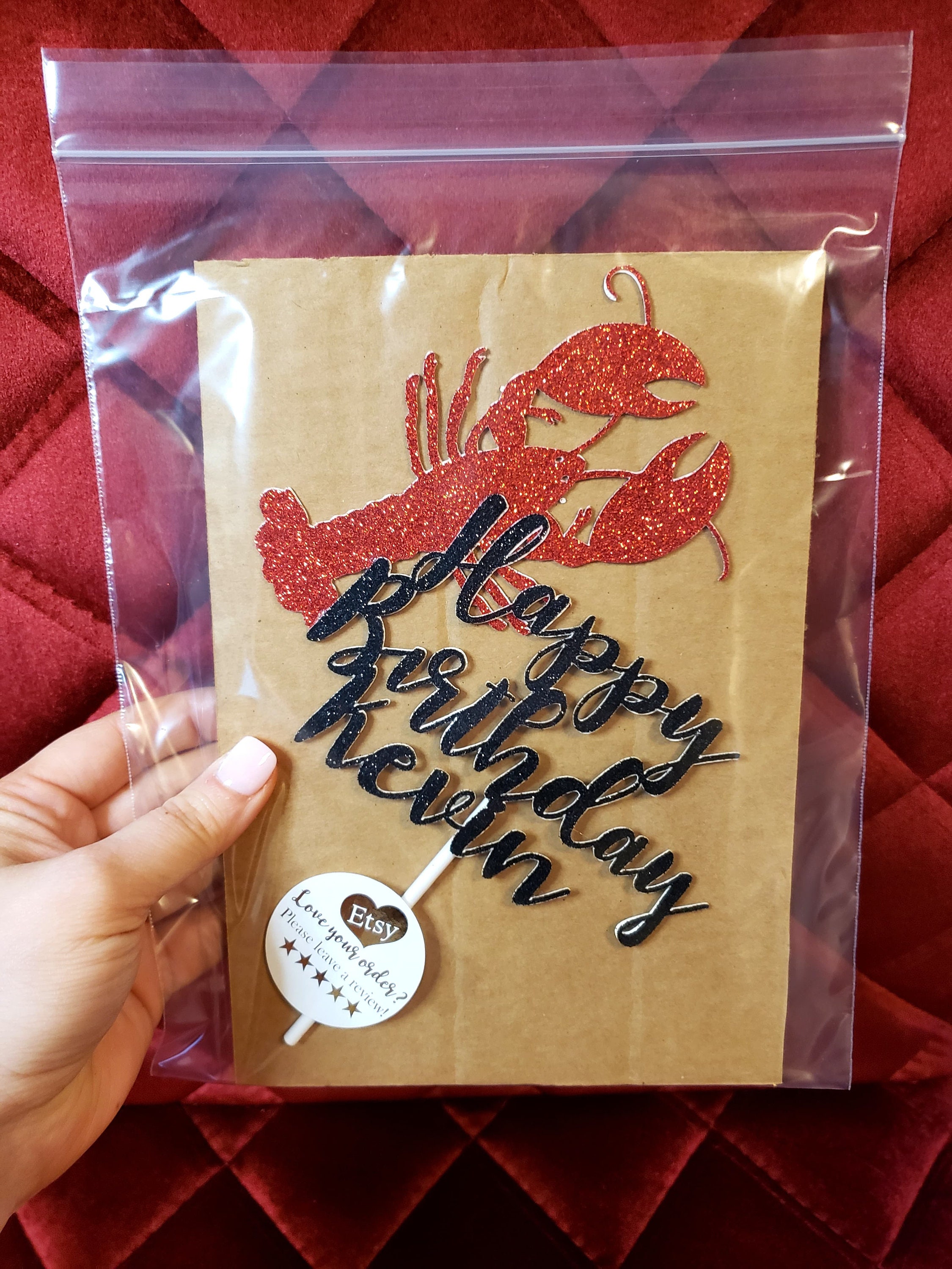 Crawfish Happy Birthday Cake Topper Etsy