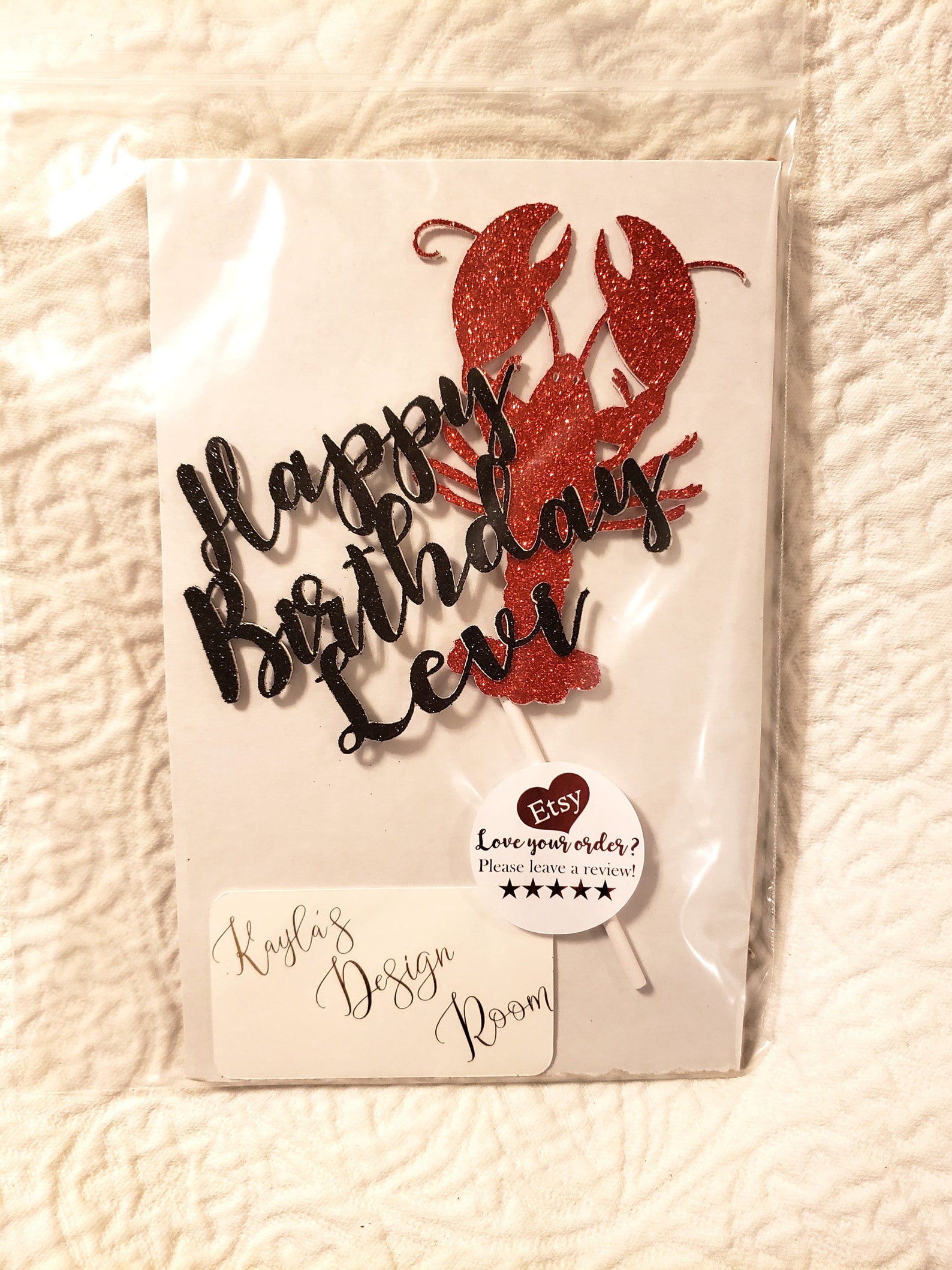 Crawfish Happy Birthday Cake Topper Etsy