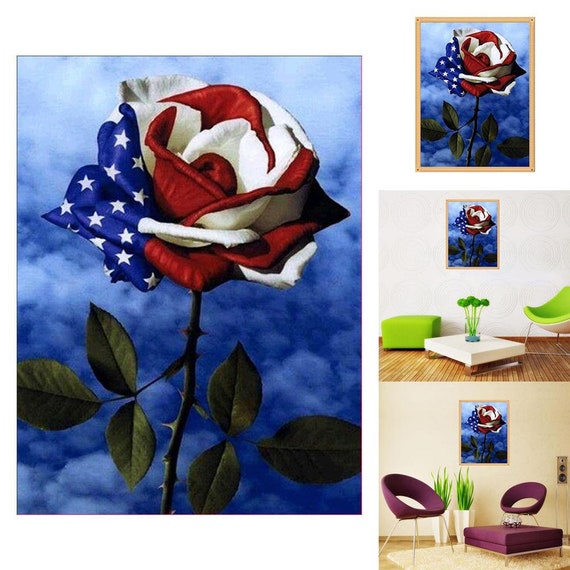 5D Diamond Painting Embroidery Cross Craft Stitch Flag Arts Mural Home Decor 
