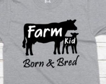 Farm Kid shirt  | toddler shirt  | Farm ked Cow Calf  |Farm Kid  | funny farmer