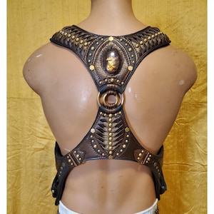 Gilded Warrior Leather Shoulder Holster, for biker, festival, burning man, courier, construction, utility belt, saddle bags, leather harness