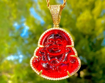 Red buddha necklace deals
