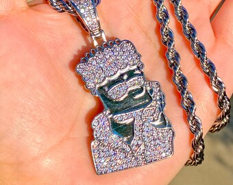 Iced out hotsell bart simpson chain