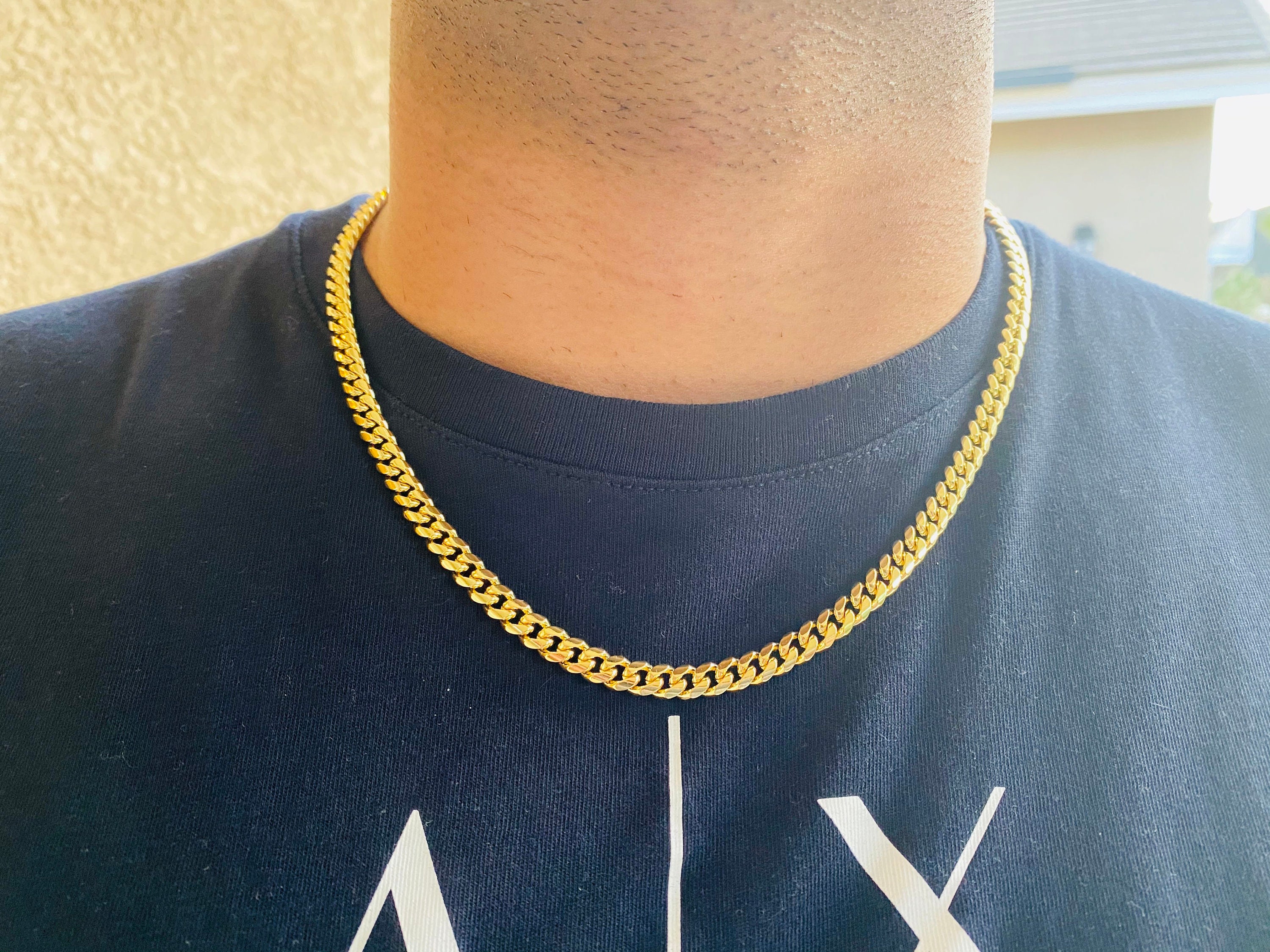 Miami Cuban Link Chain and Bracelet Set for Men Women 14k Gold Etsy
