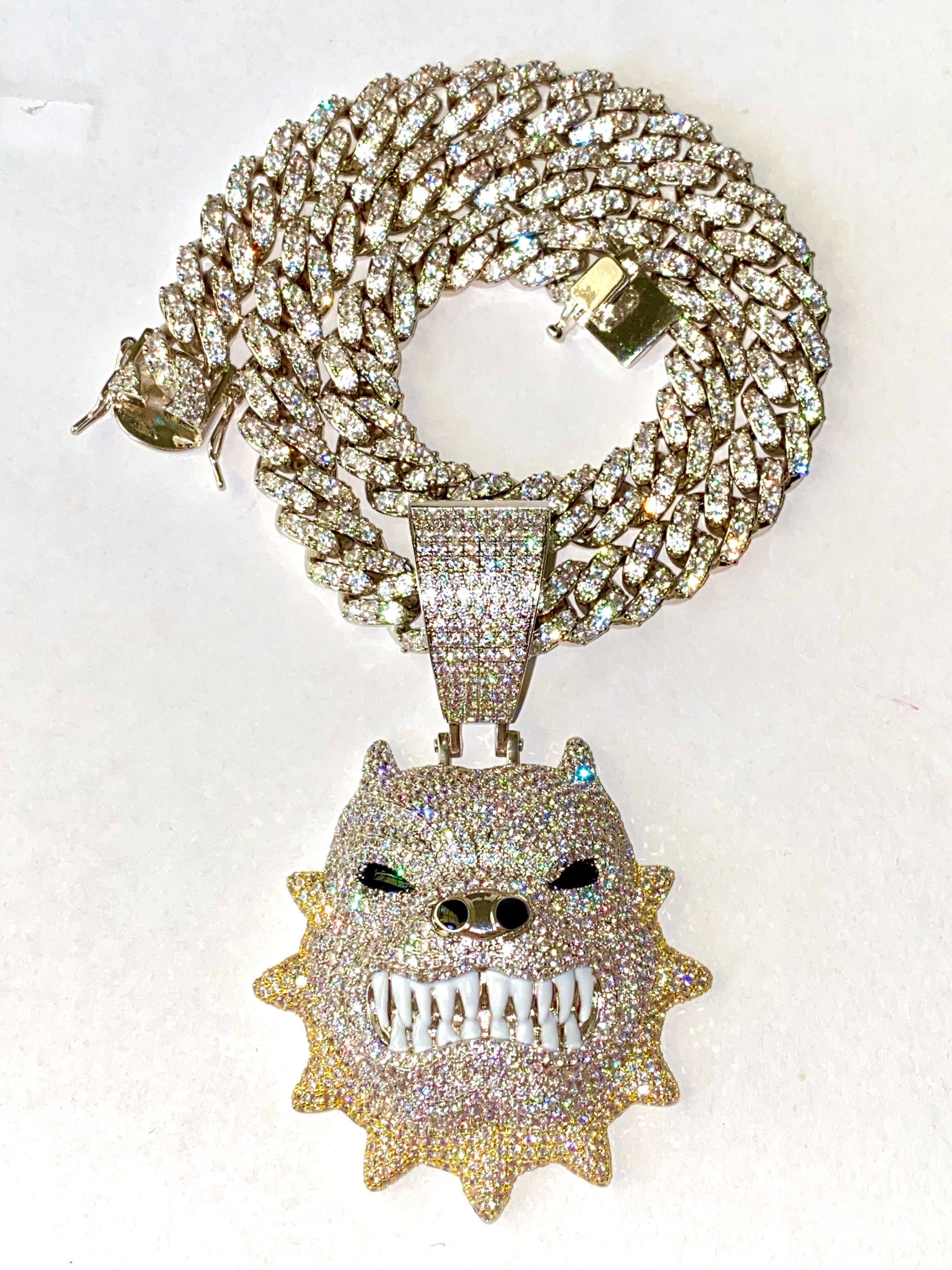 Iced out pitbull deals pendant
