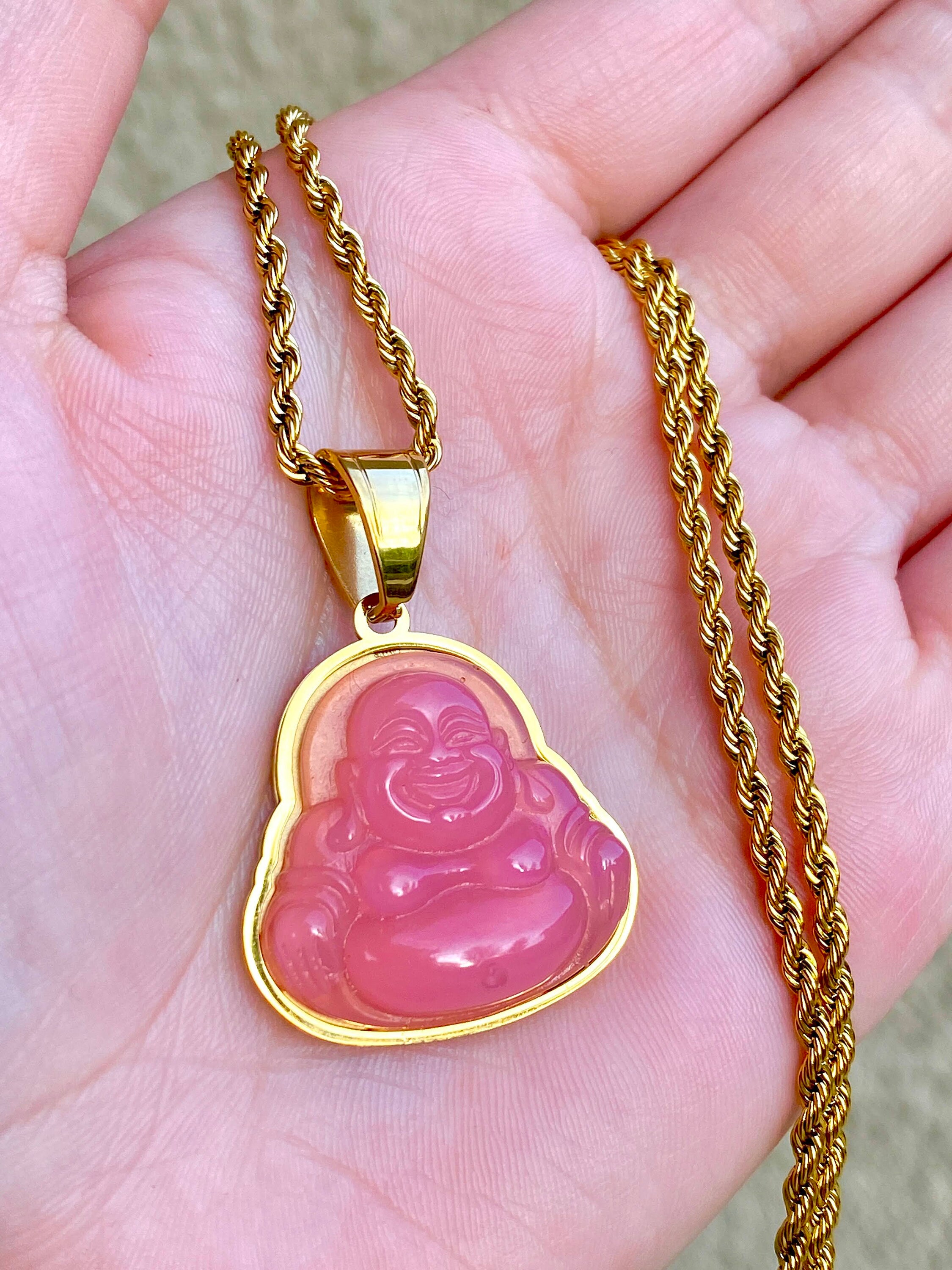 Pink online buddha pendant