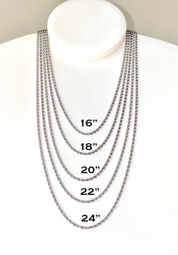 Rope Chain 14k White Gold 5X Layered 