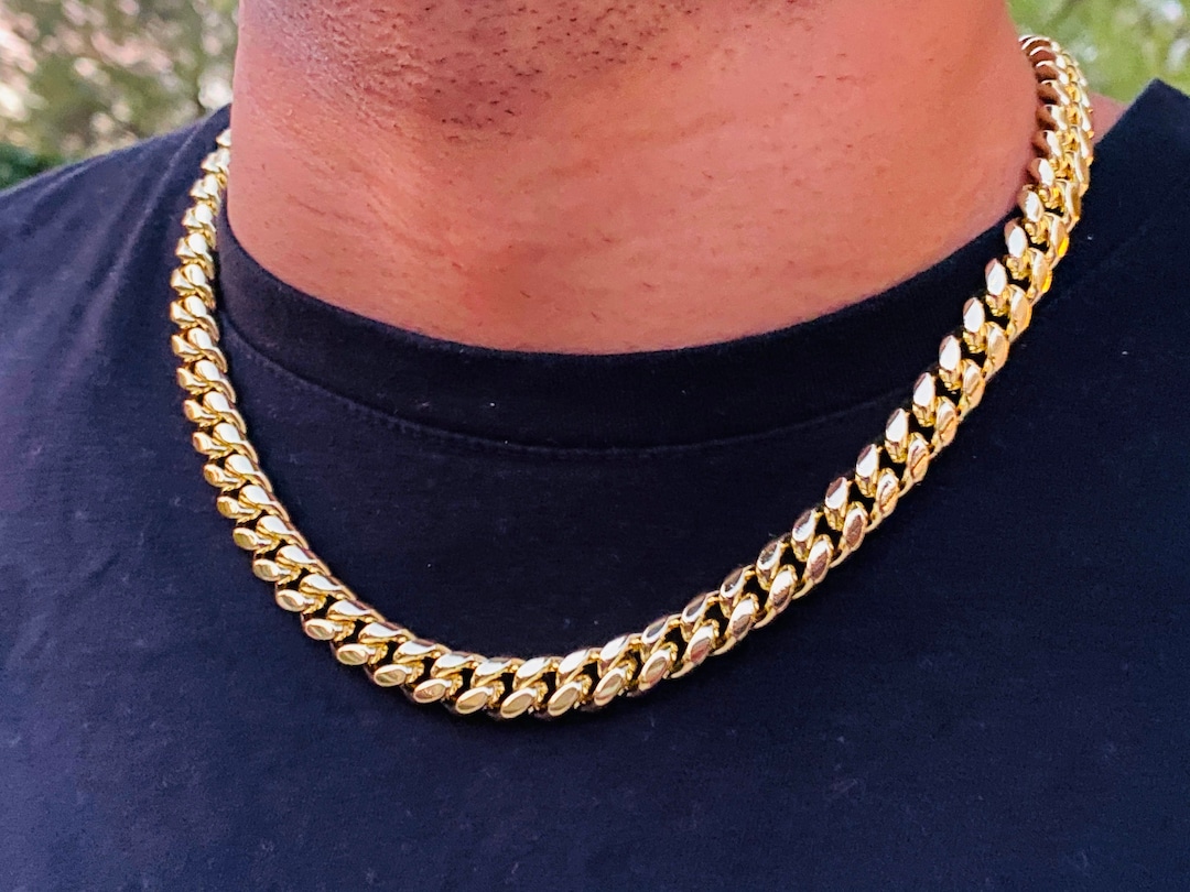 Luxury 14K Stamped Gold Plated 4~10mm Premium Brass Miami Cuban Chain  Necklace