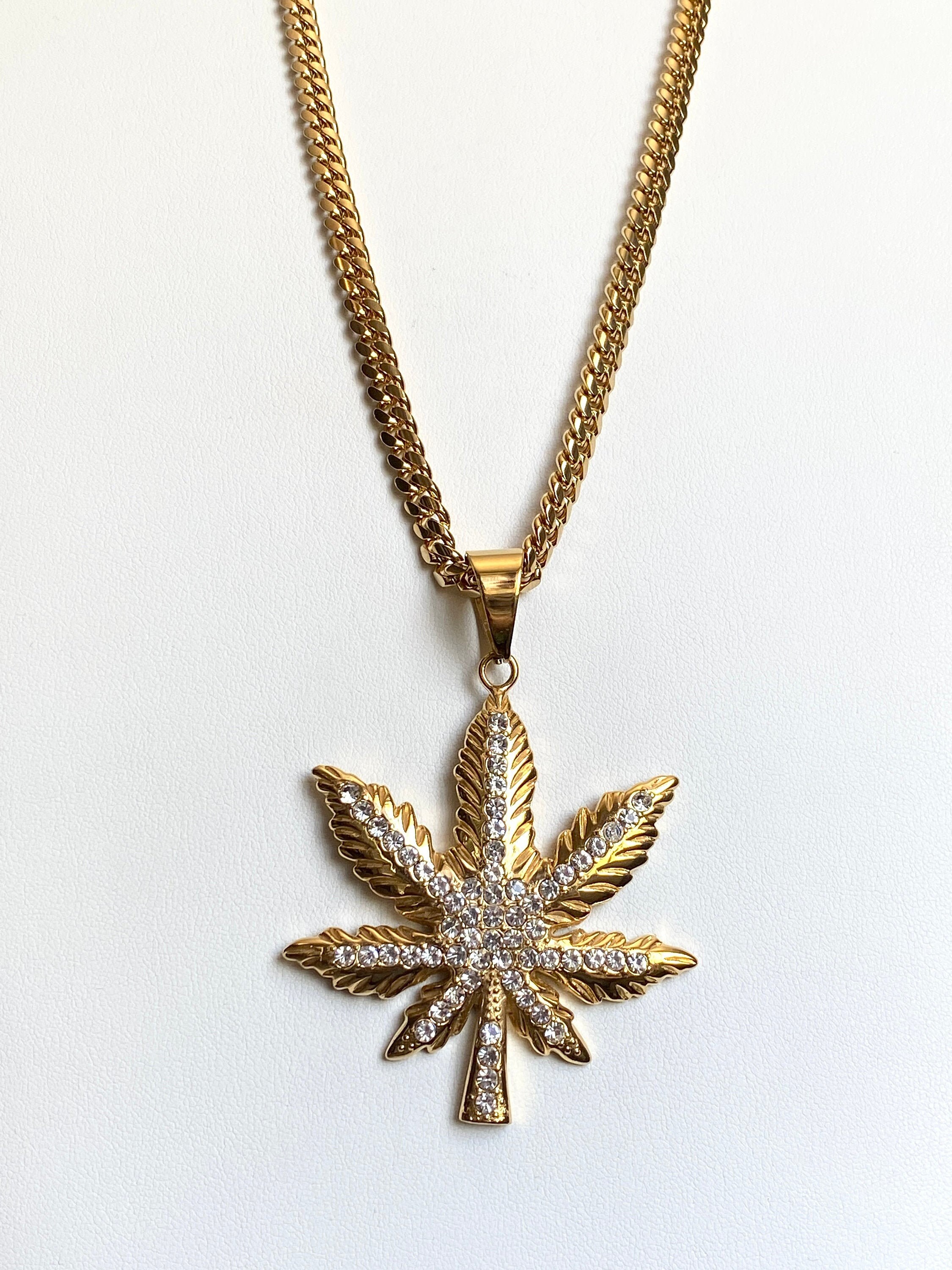 Marijuana Cannabis Weed 420 Necklace Men's 14k Gold 5X Etsy UK