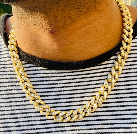 12mm gold cuban link chain deals
