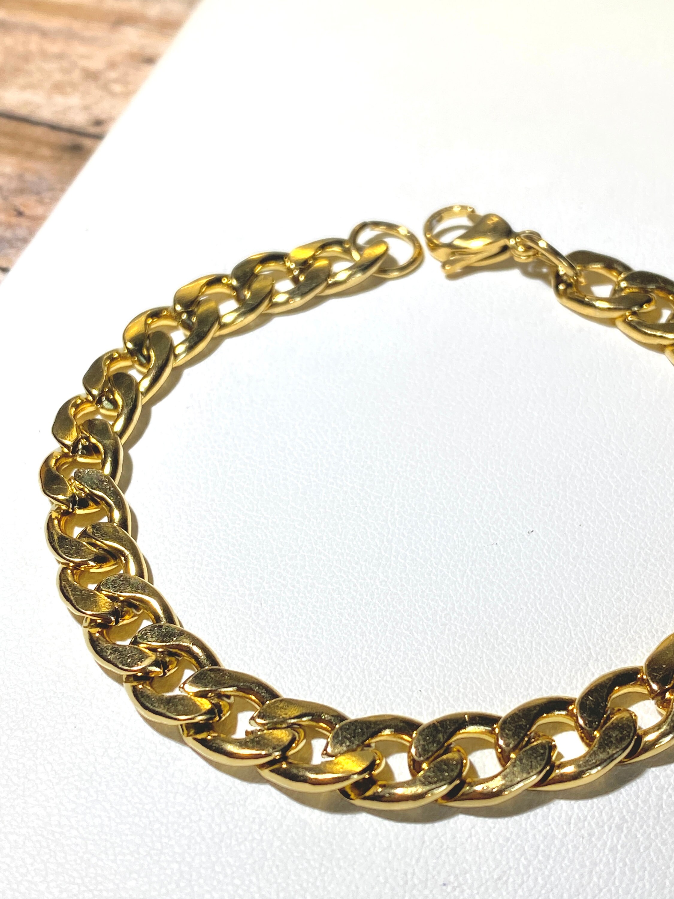 Men's Miami Cuban Link Bracelet 14k Gold 5X Layered stainless steel 4mm