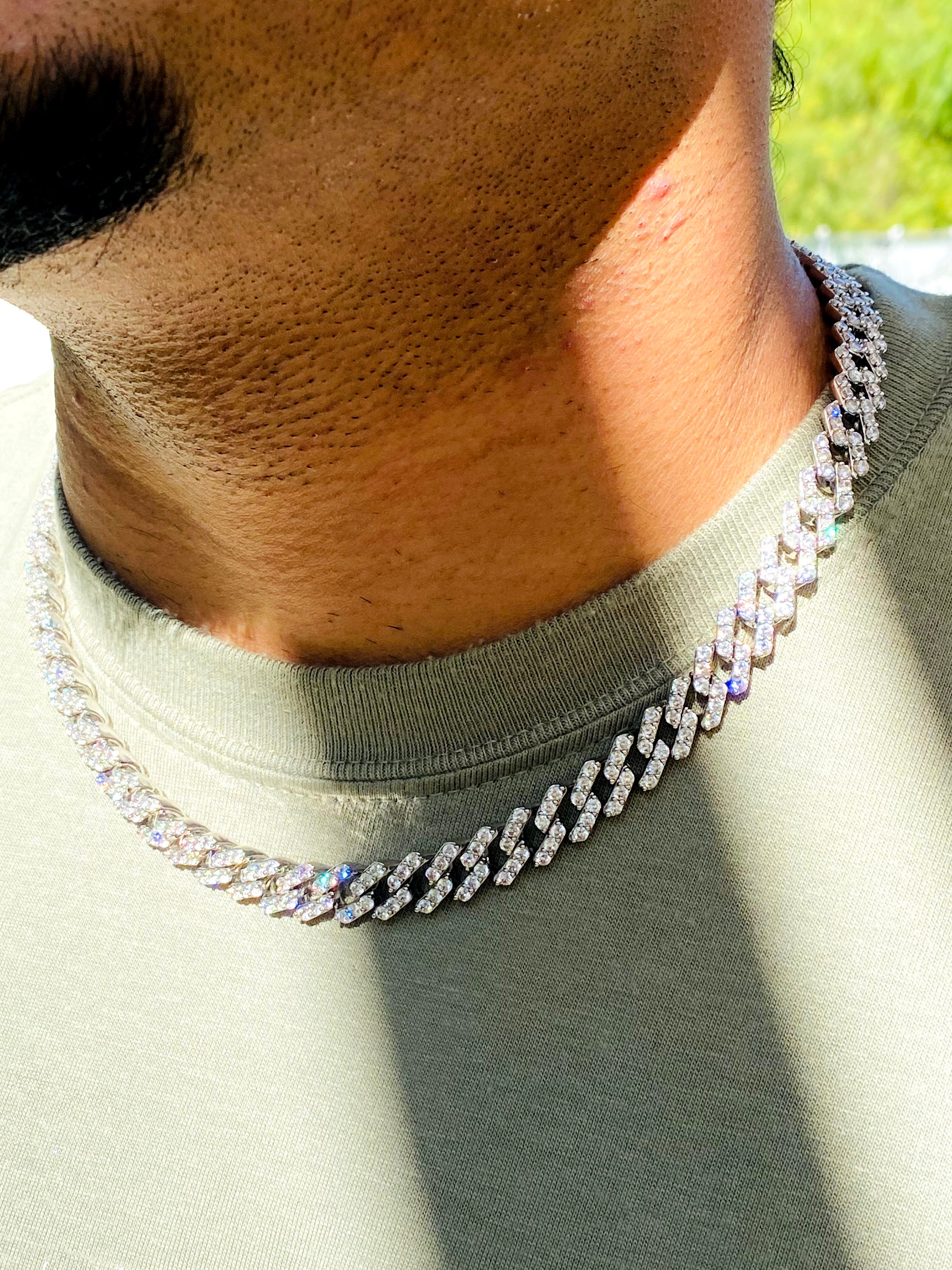 Men's 10mm Miami Cuban Link Chain 18 Inches Necklace14k Etsy