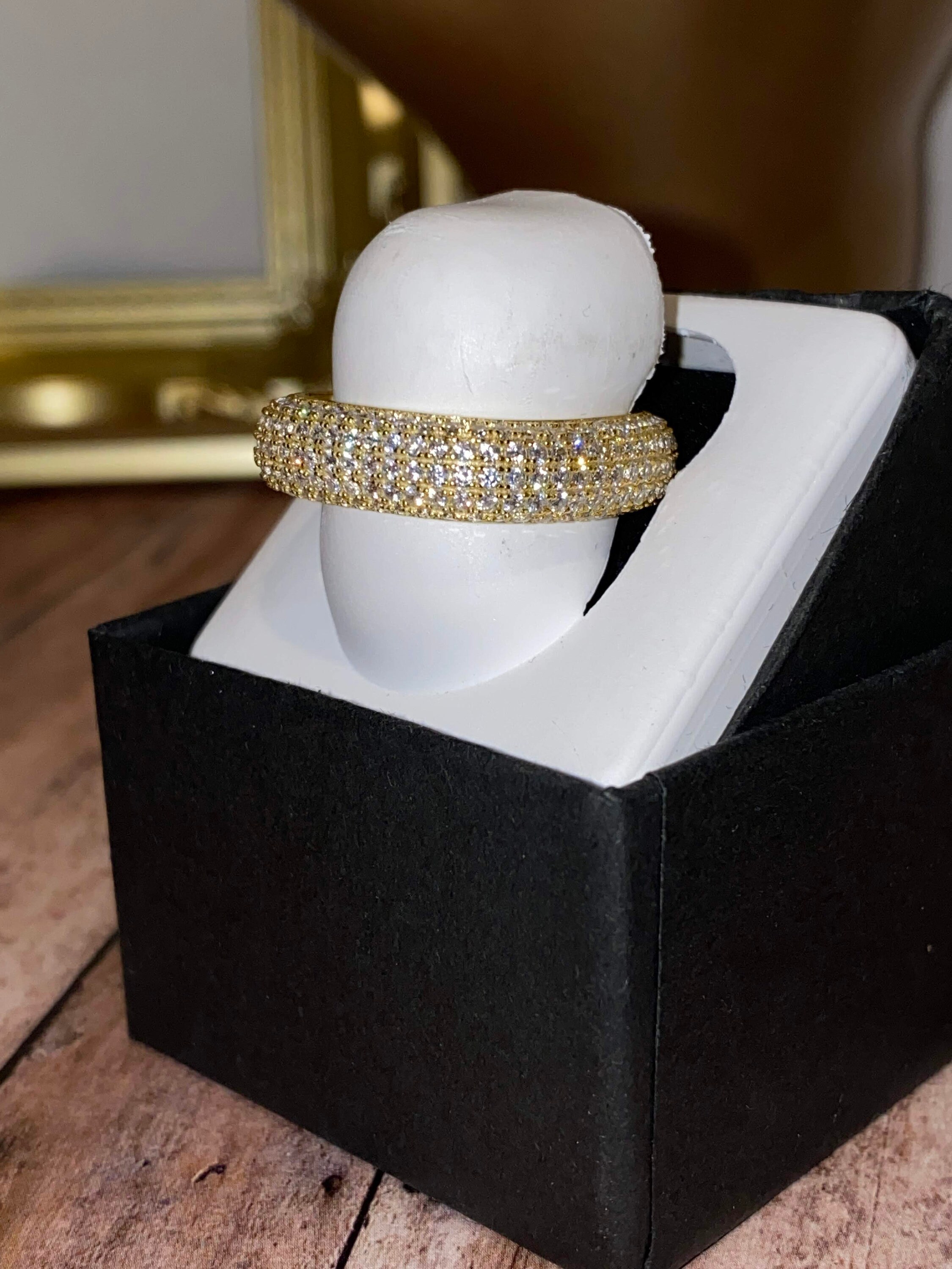 Men's Ice Out Ring 925 Sterling Silver 14k Gold 5X Etsy