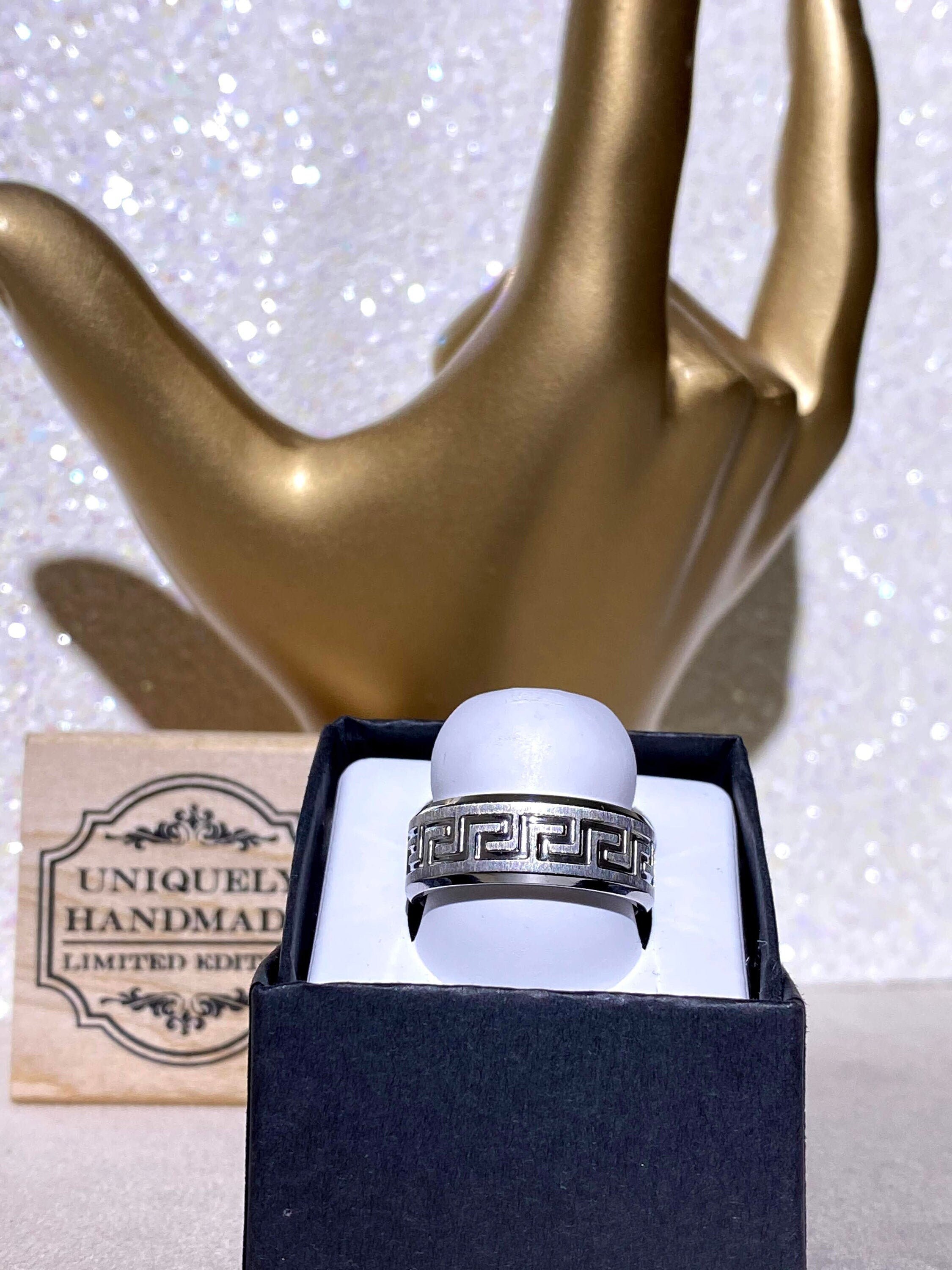 Men's Women's Designer Band Ring Silver 5X Layered - Etsy