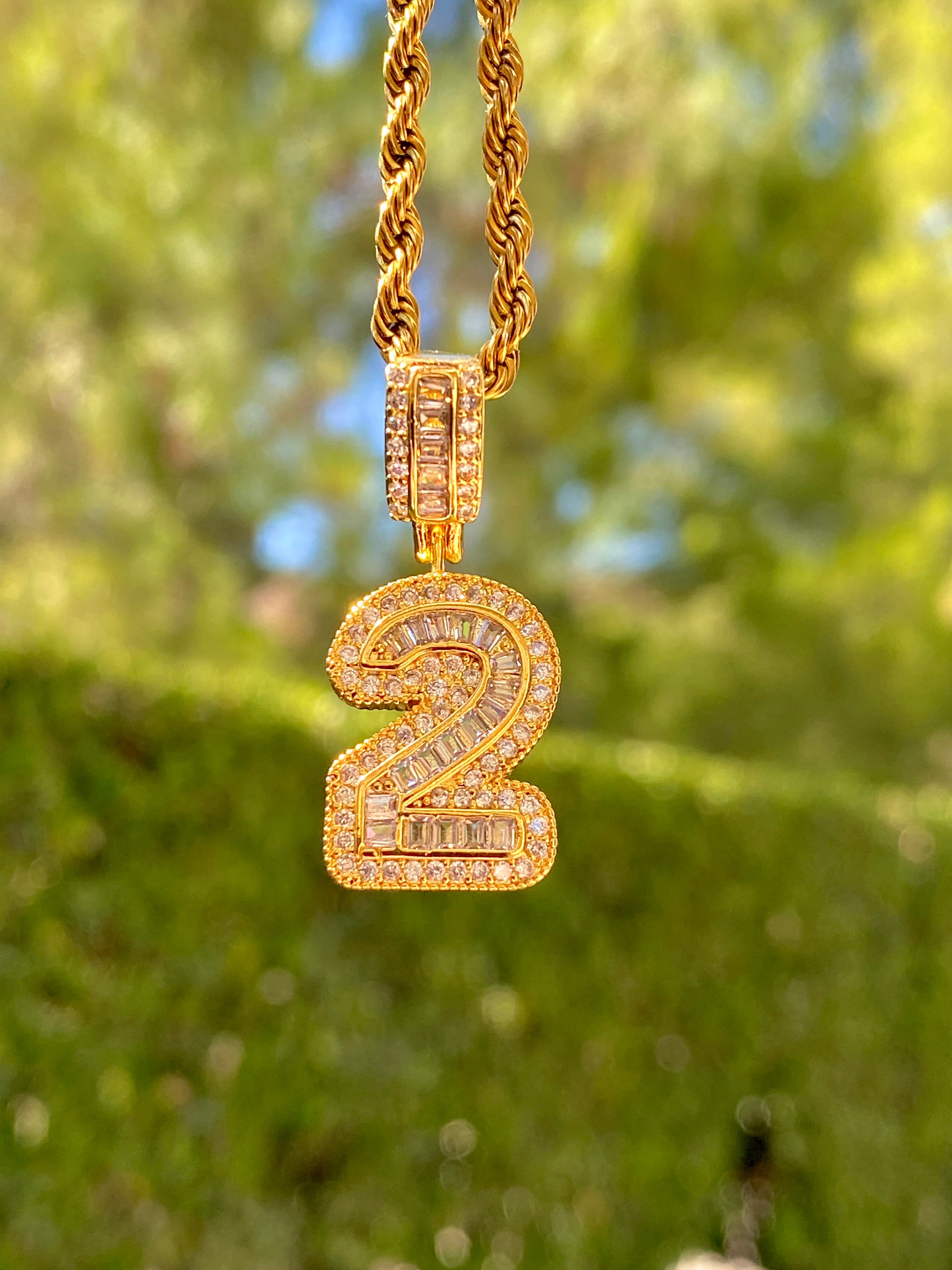 Number 2 on sale chain pendant