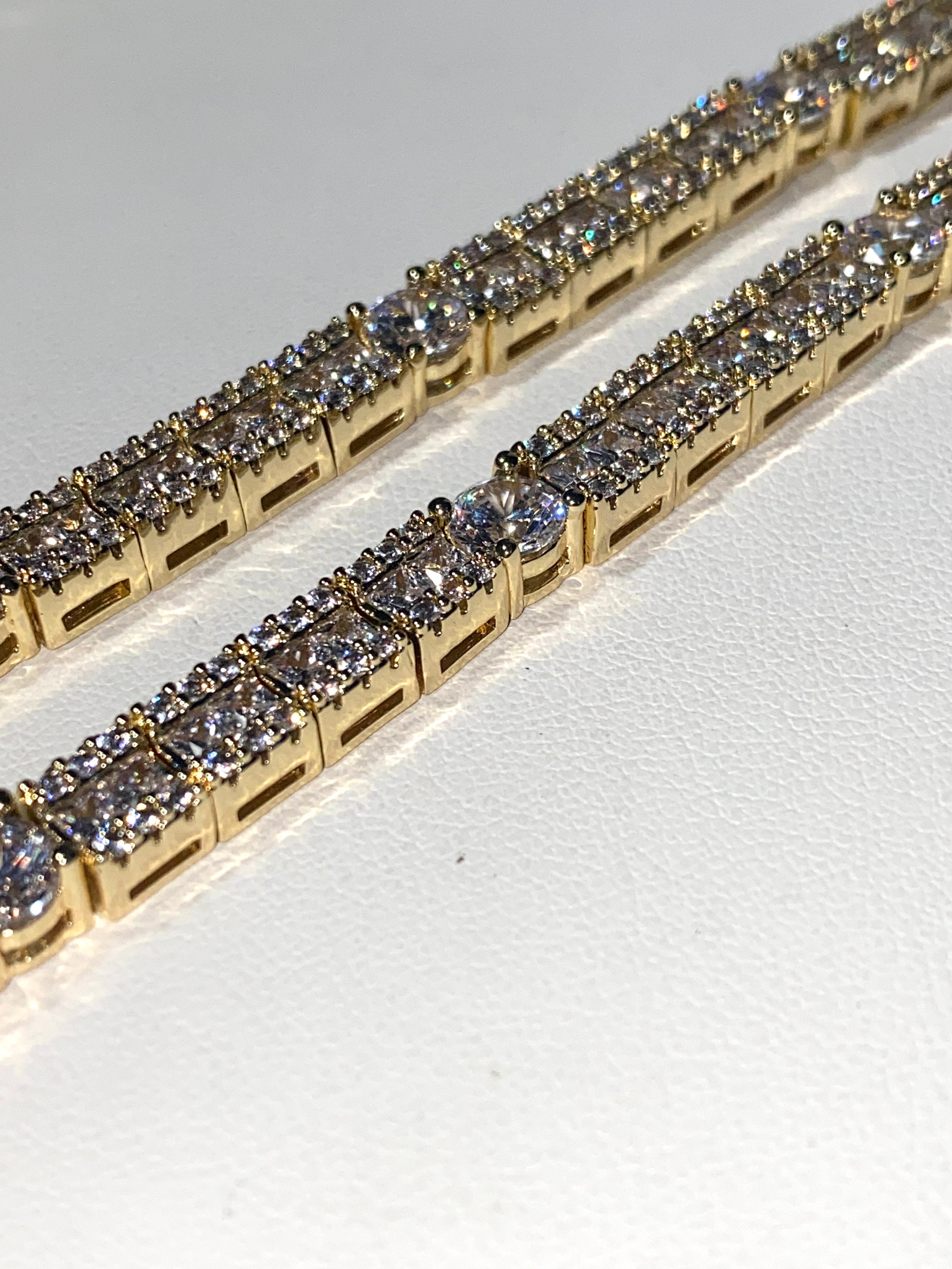 Men's Baguette Tennis Chain Necklace 