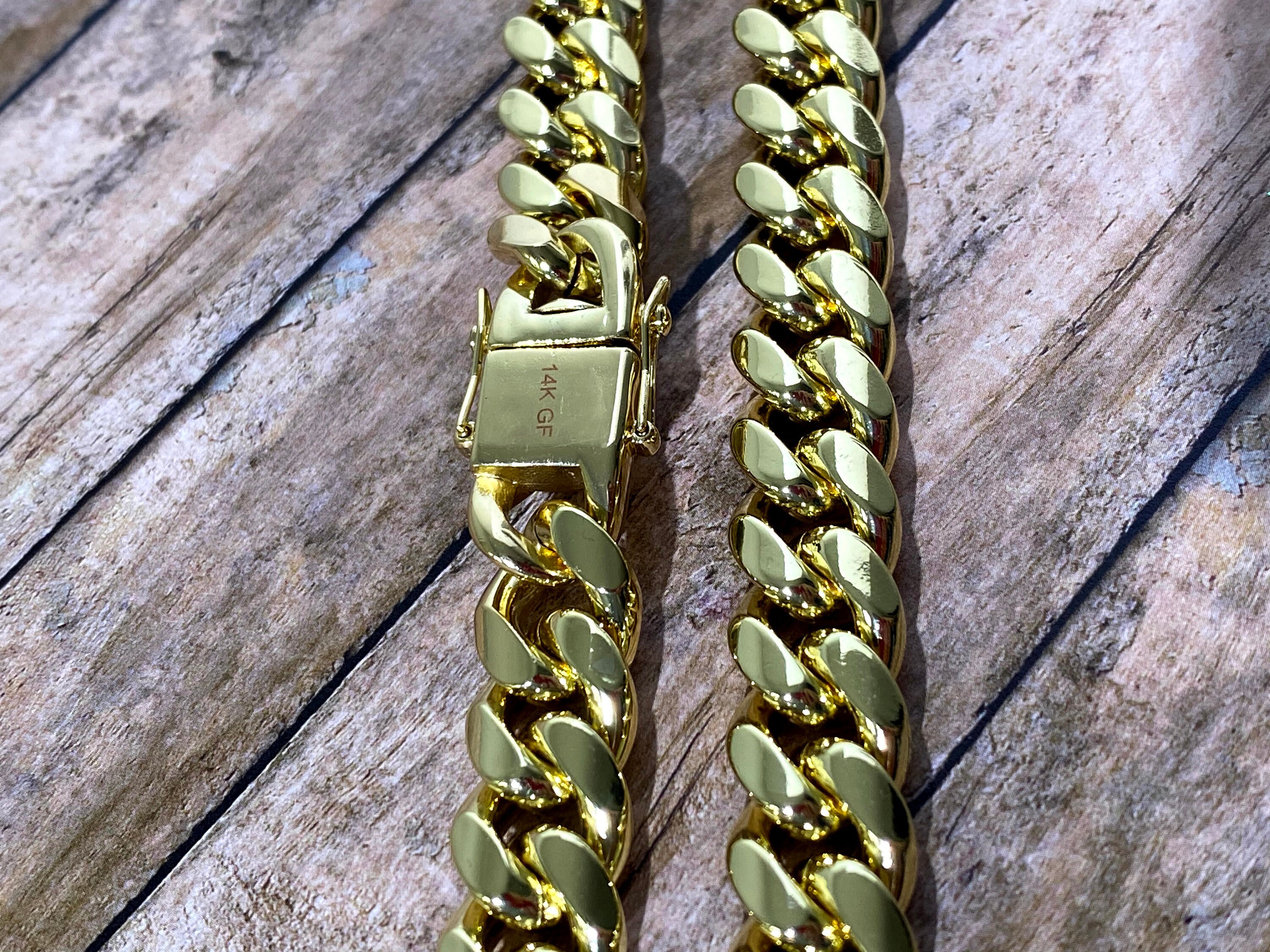 Miami Cuban Link Chain for Men Women 14k Gold 5X Layered Steel - Etsy