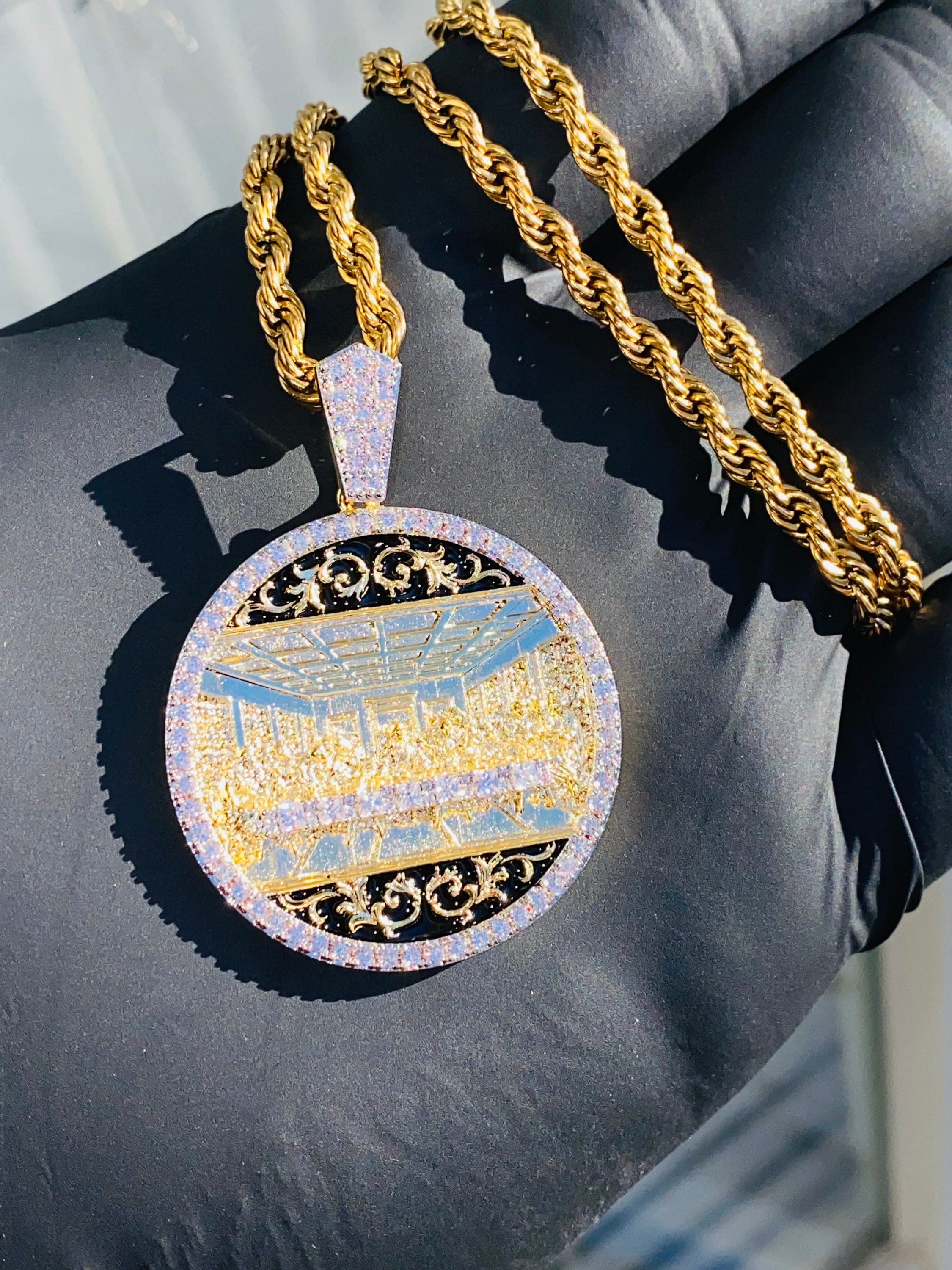 Huge Gold Pendant Etsy Australia