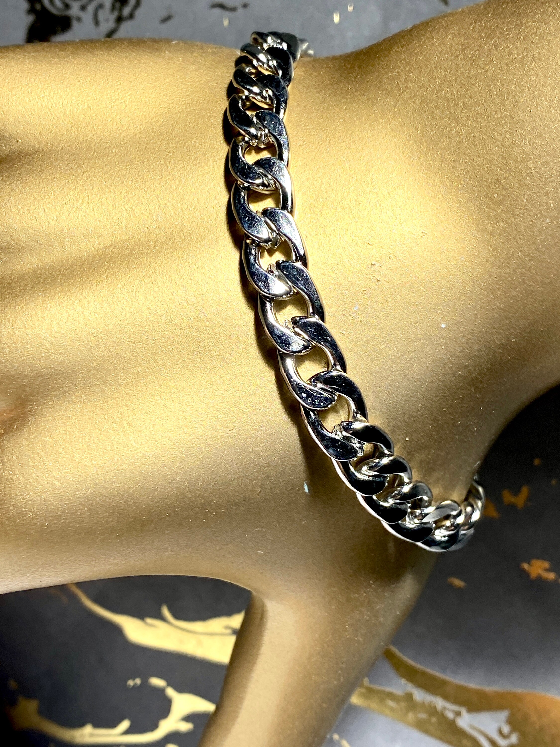 Men's Miami Cuban Link Bracelet White Gold 5X Layered Etsy