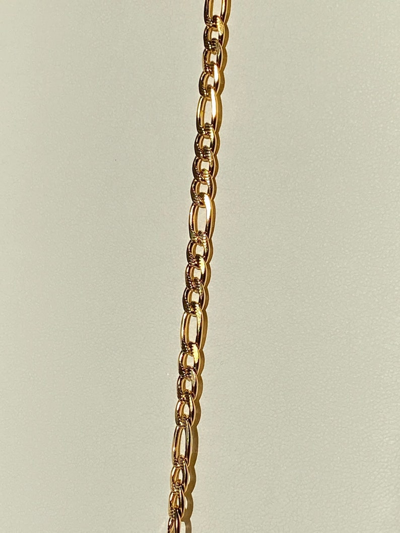 Men's Figaro Link Chain Bracelet 14k Gold 5X Layered Etsy