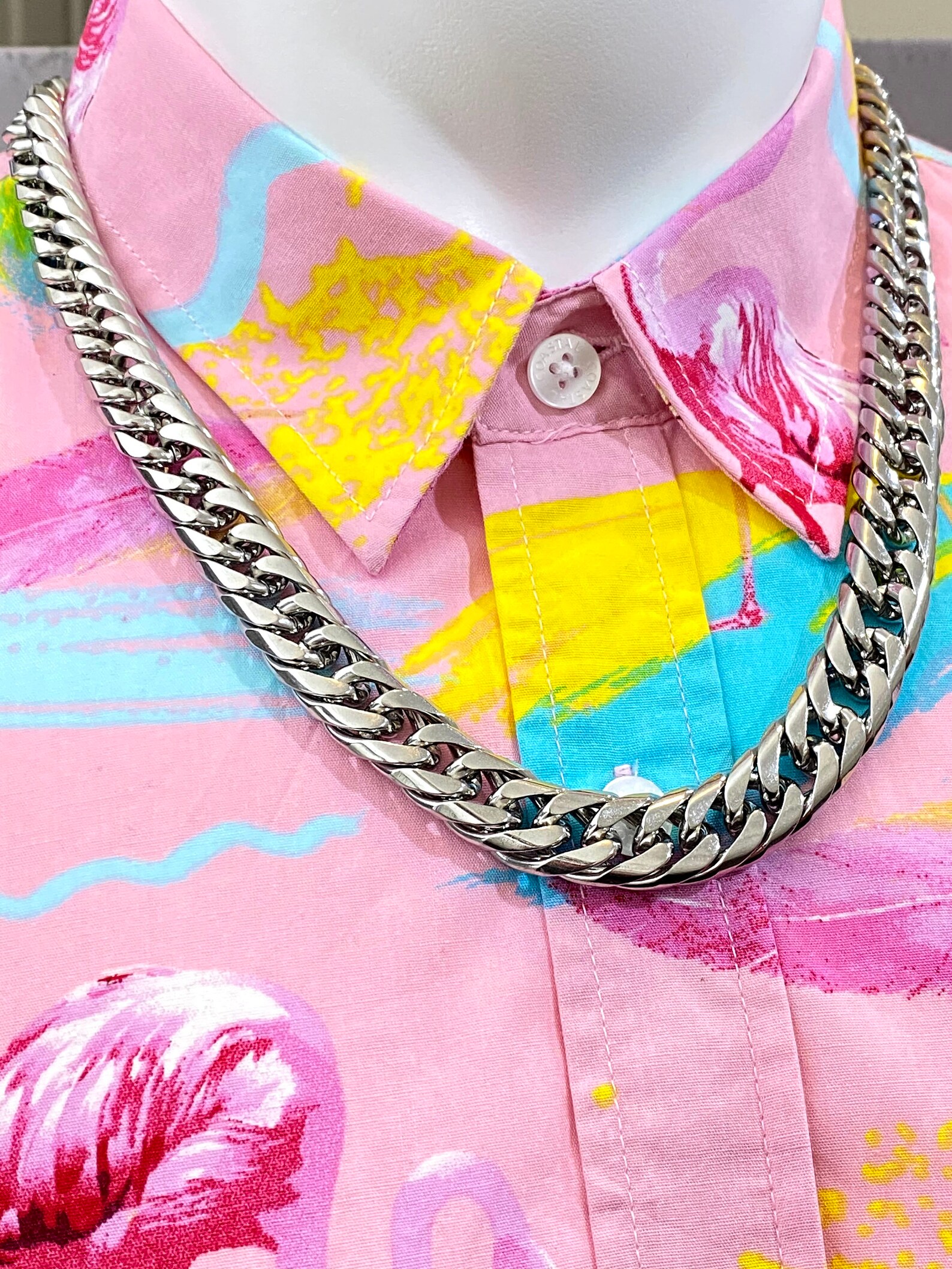 Men's Miami Cuban Link Chain Silver 5X Layered stainless Etsy