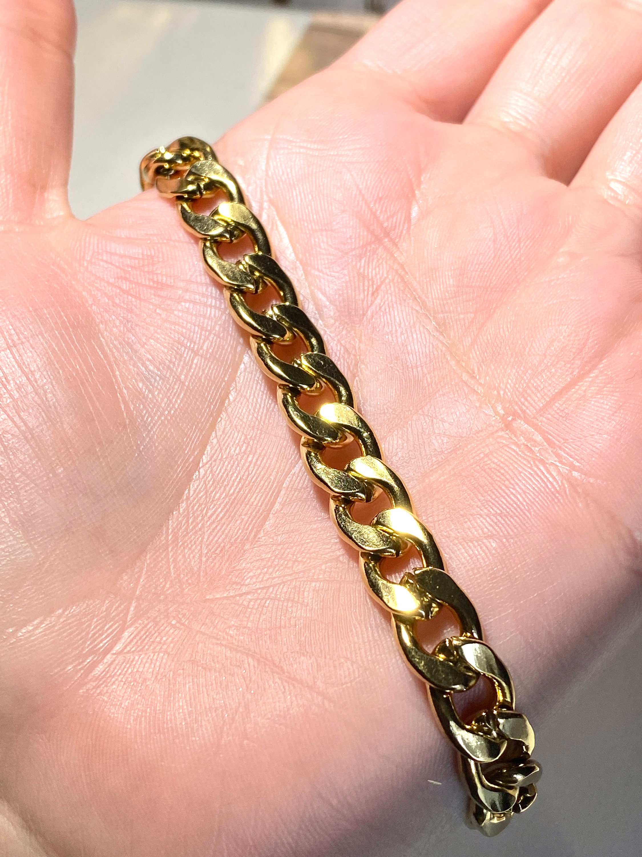 Men's Miami Cuban Link Bracelet 14k Gold 5X Layered stainless steel 4mm