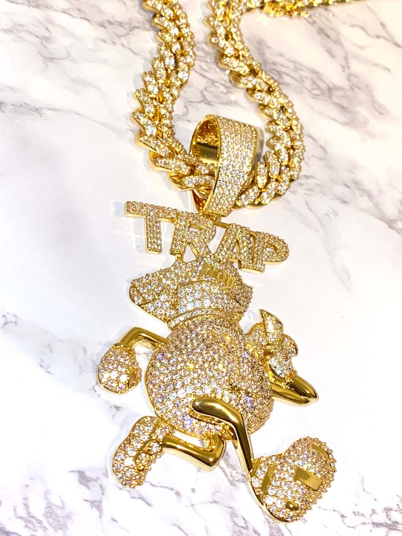 Drip Heart Necklace CZ Diamond Heart Choker ICY Necklace,Chain Men/'s Miami Cuban Link Chain Necklace,14K Gold 5X Layered Cuban Chain
