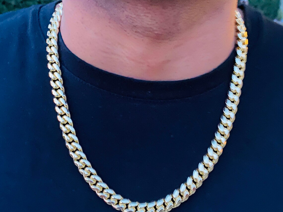 Men's Miami Cuban Link Chain and Bracelet Set 14k Gold 5X Etsy