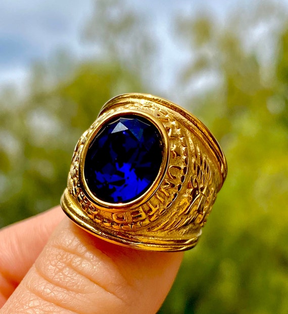 Chevali re bleue pour homme et femme or 14 carats 5 couches en