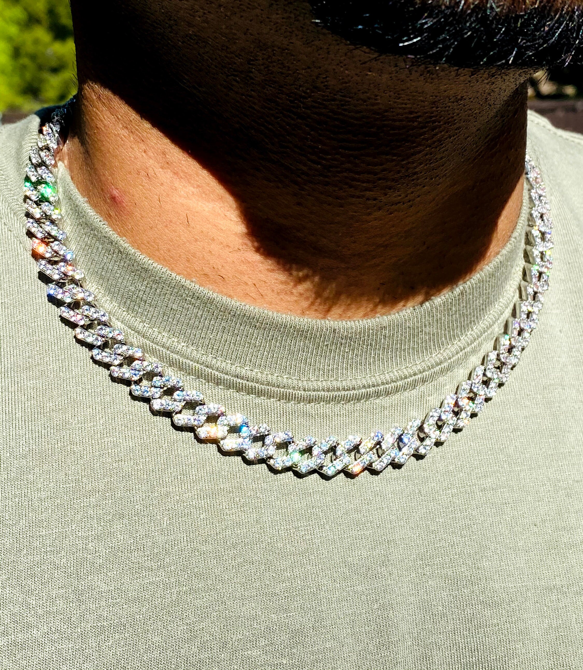 18 inch white gold cuban chain Clearance