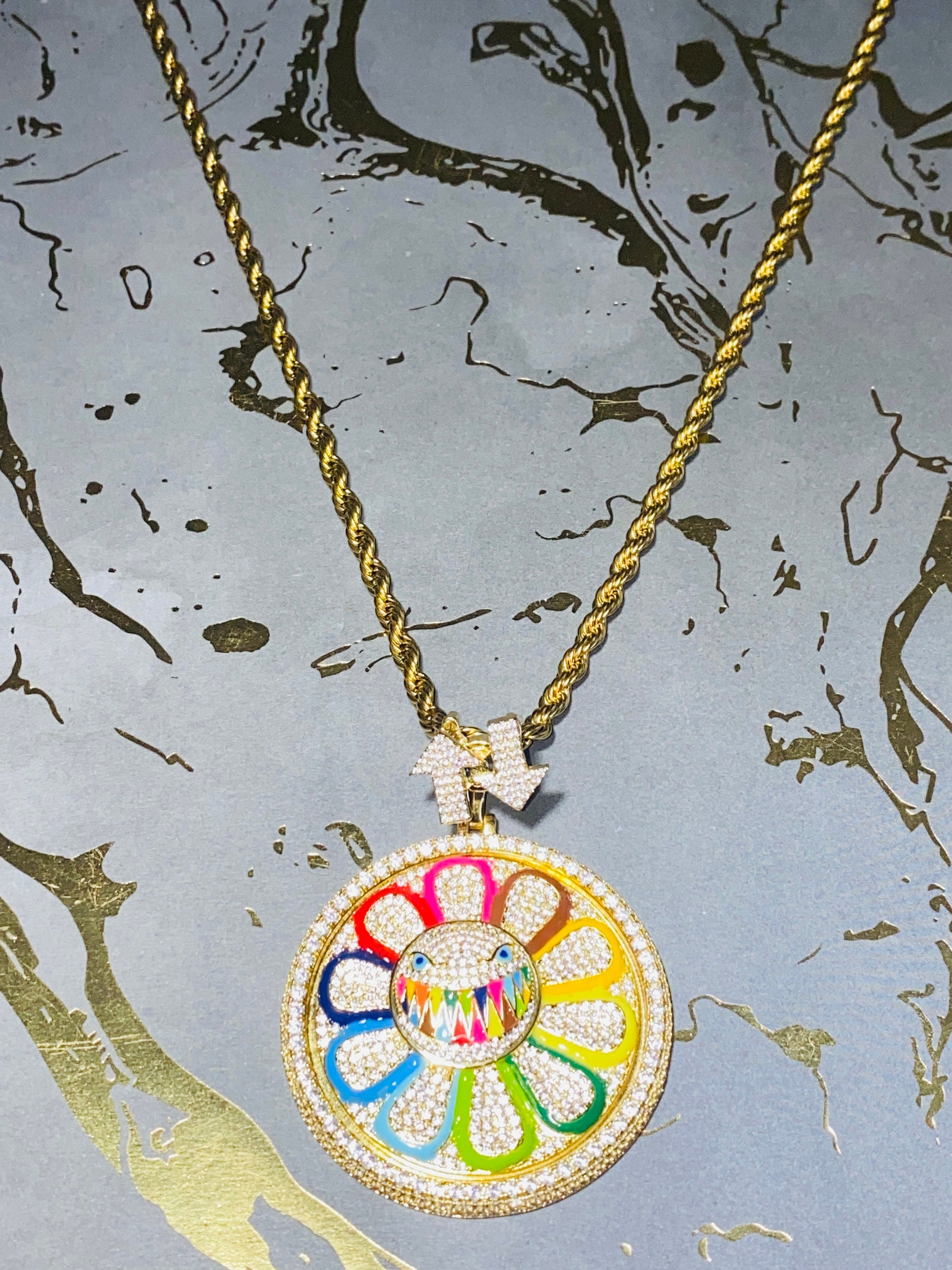 Jewelry, Murakami Flower Spinner Necklace Silver