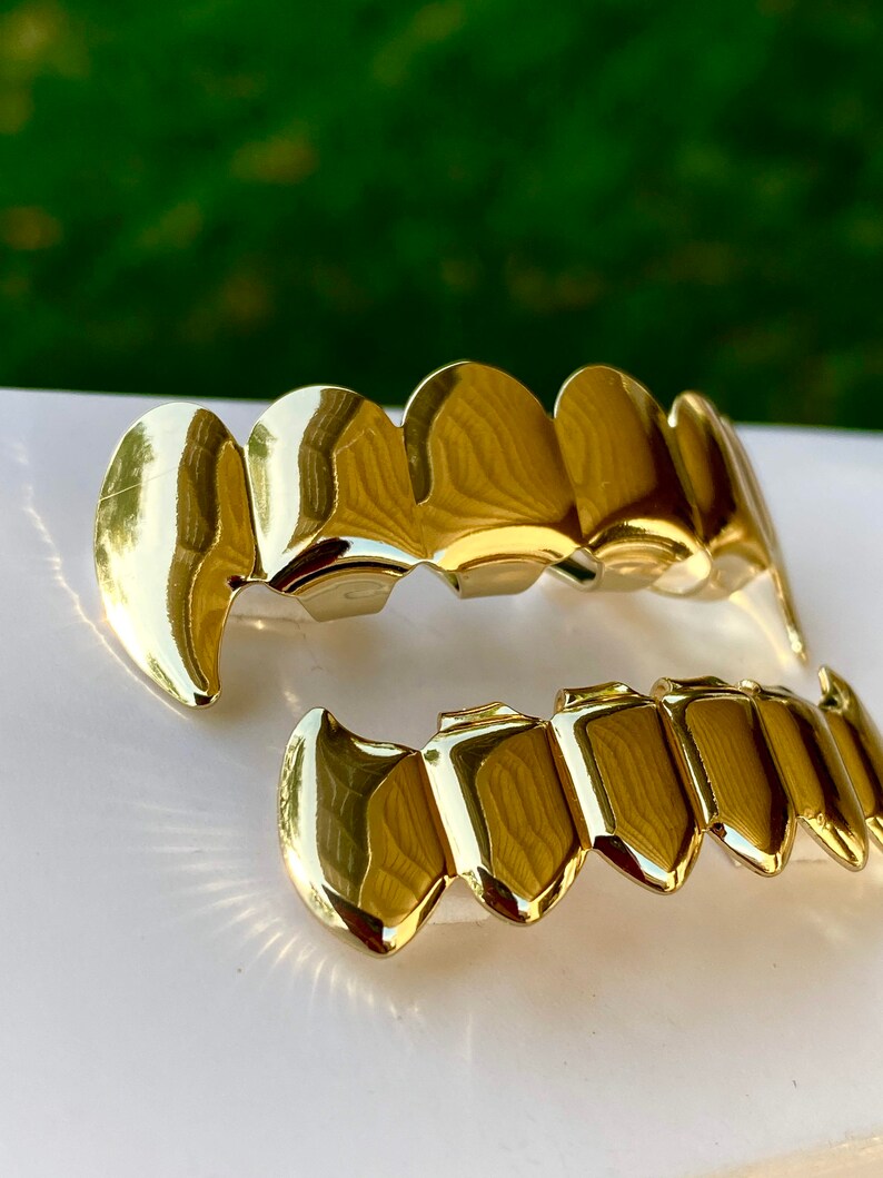 14K Gold 5X Layered 6 Piece Fang Grillz Gold CZ Grillz Top Etsy