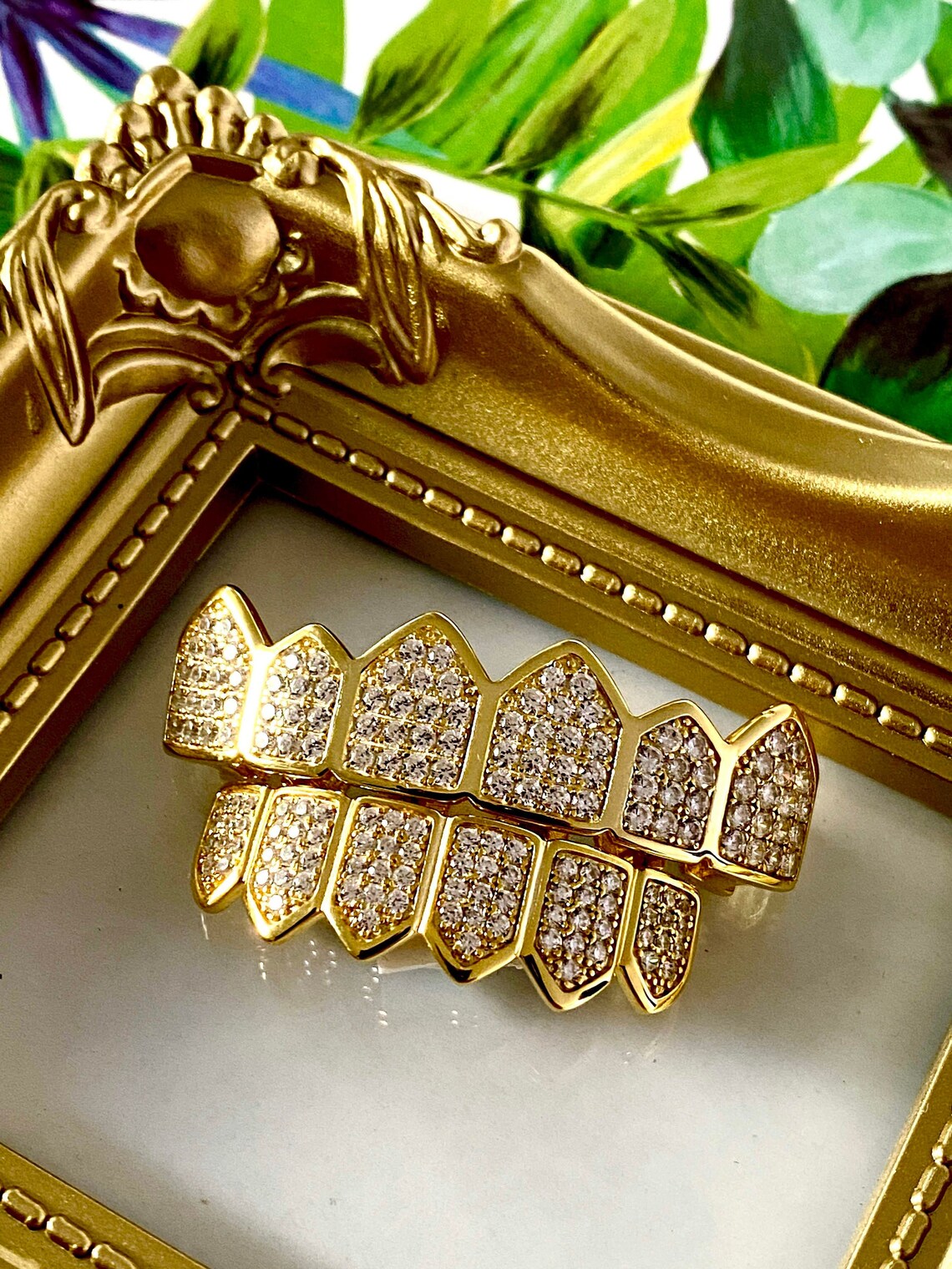 14K Gold 5X Layered 6 Piece Grillz Gold CZ Grillz Top and Etsy