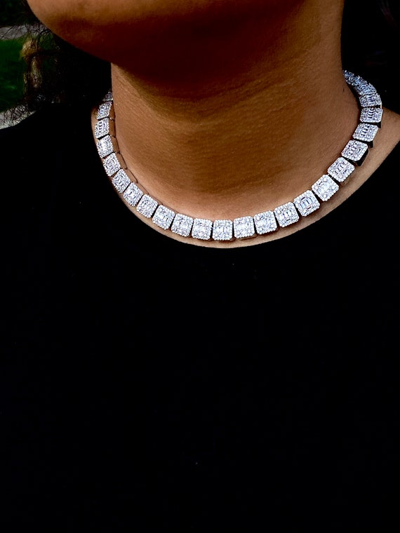 Choker Baguette Tennis Chain 