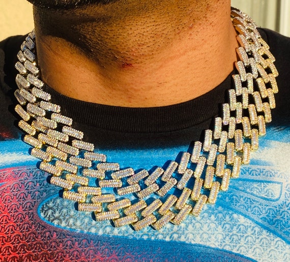 Men's 18mm Baguette Miami Cuban Link 